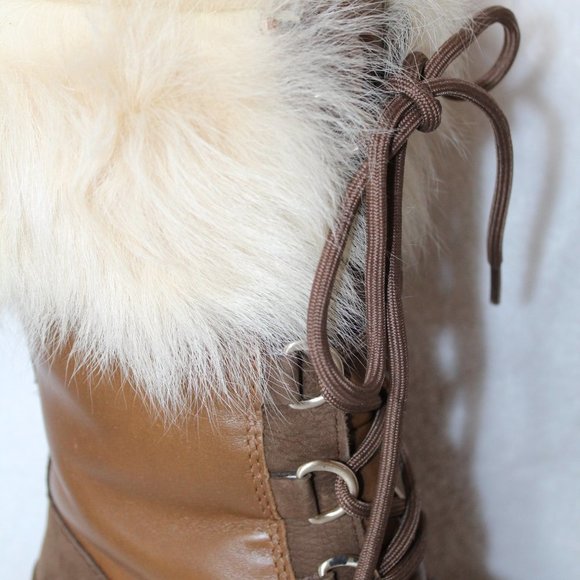 NEW UGG AYA WATERPROOF LEATHER TALL BOOTS CHESTNUT - Picture 4 of 8